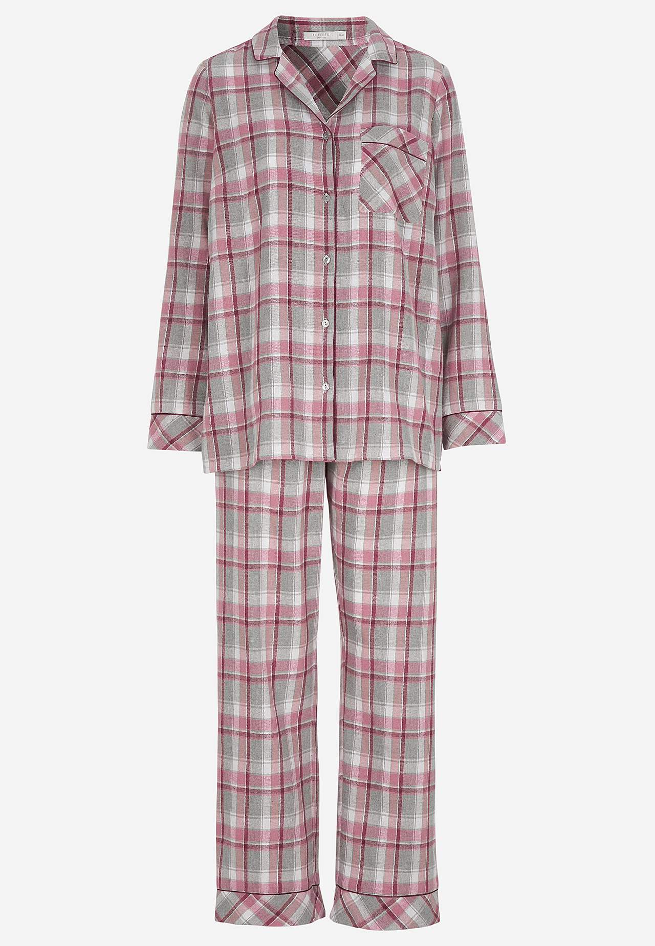 Mřížkované pyžamo z flanelu