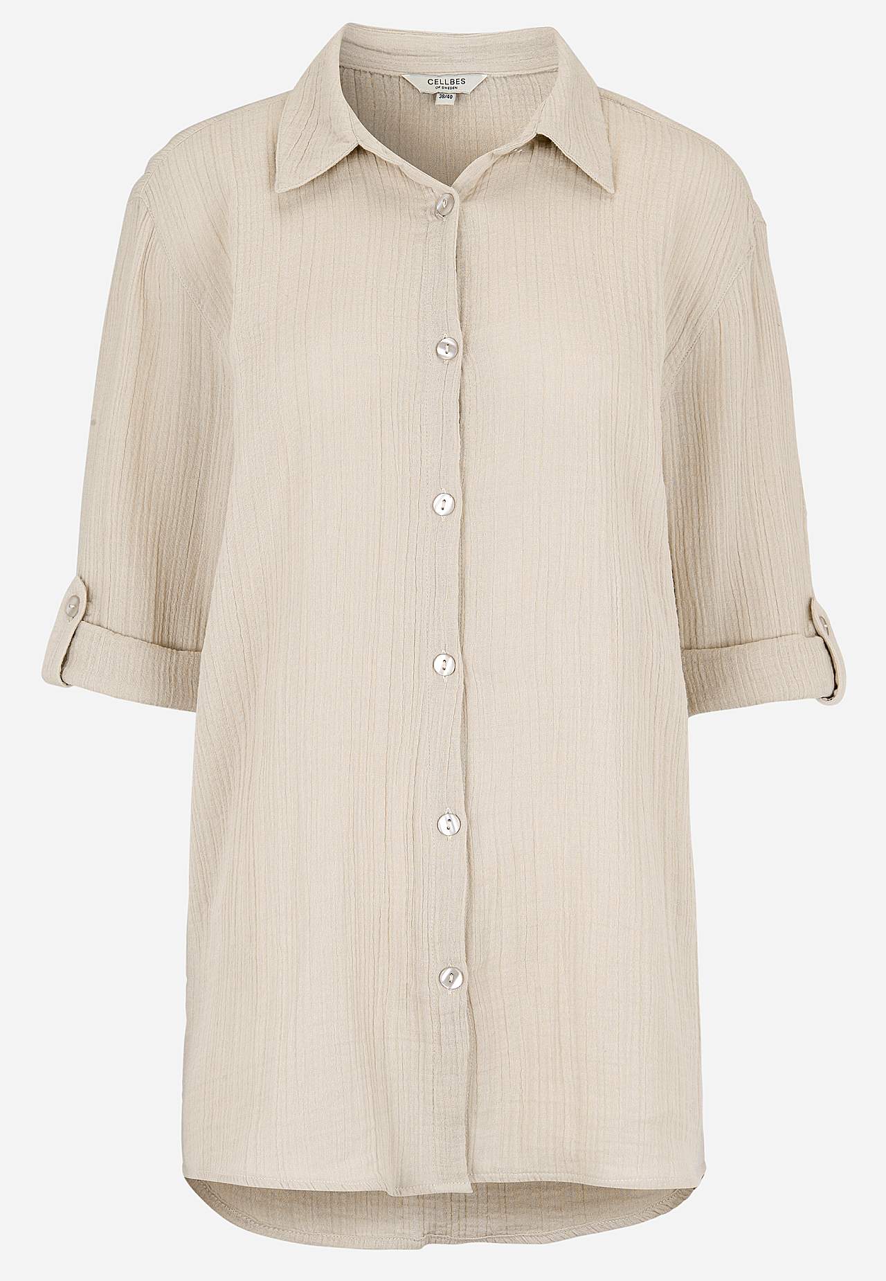 Dlouhá košile ze zvrásněné bavlny