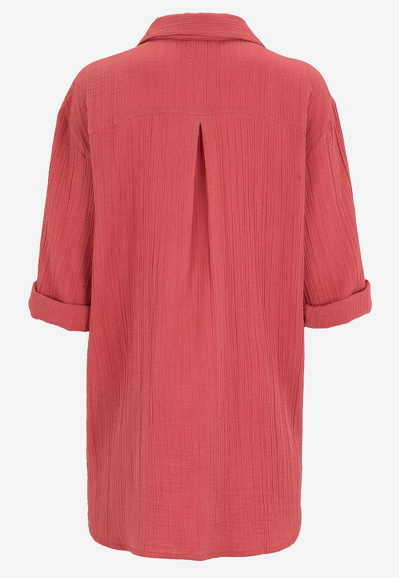 Dlouhá košile ze zvrásněné bavlny