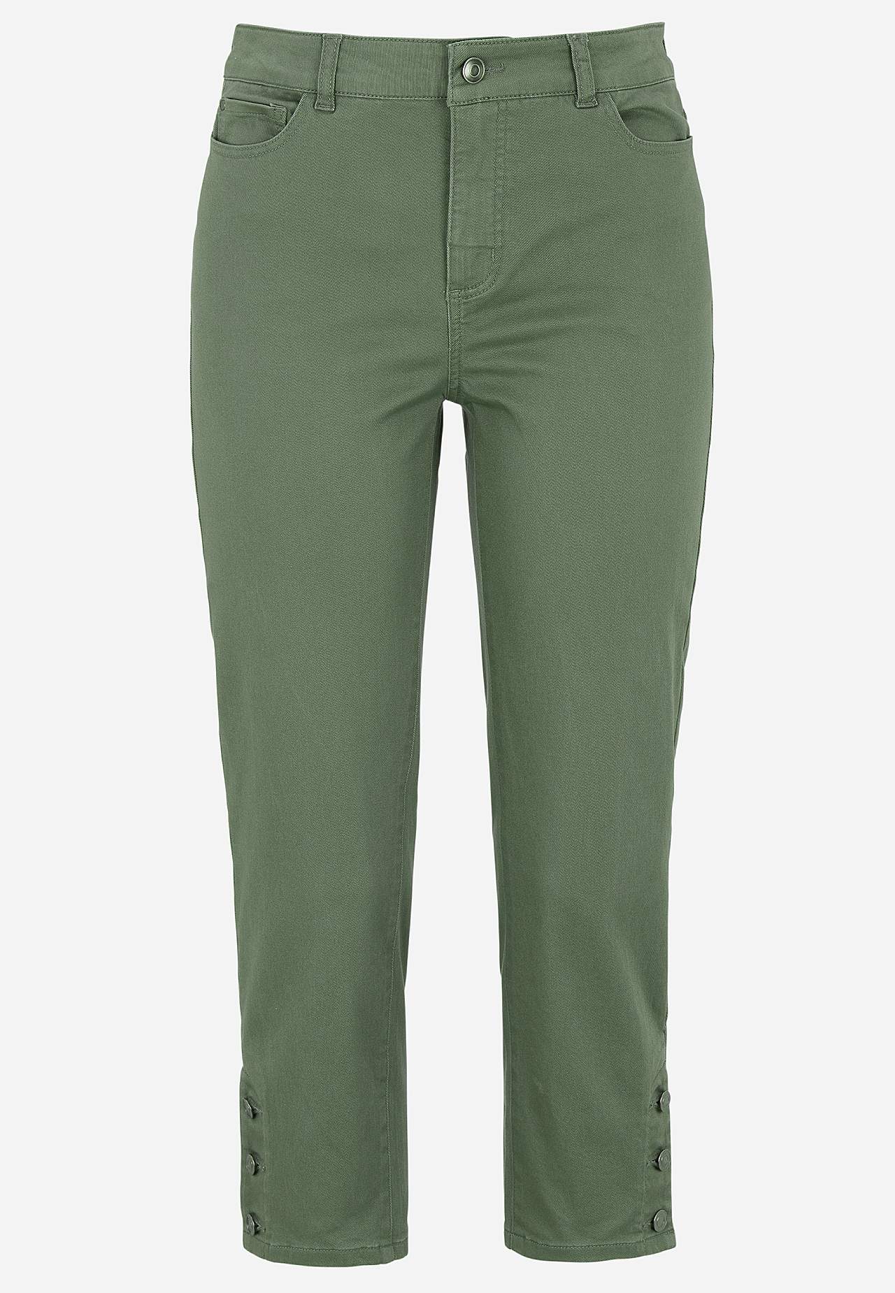 Crop džíny s designem s pěti kapsami