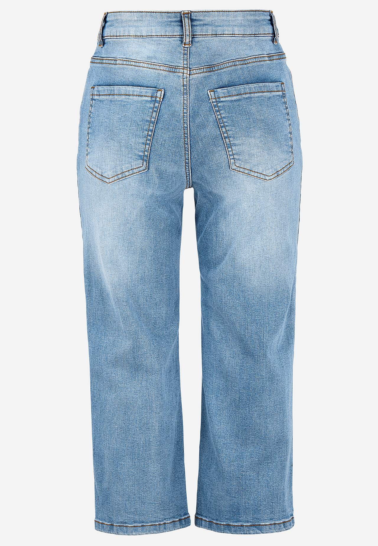 Crop džíny se zapínáním poklopce na knoflíky