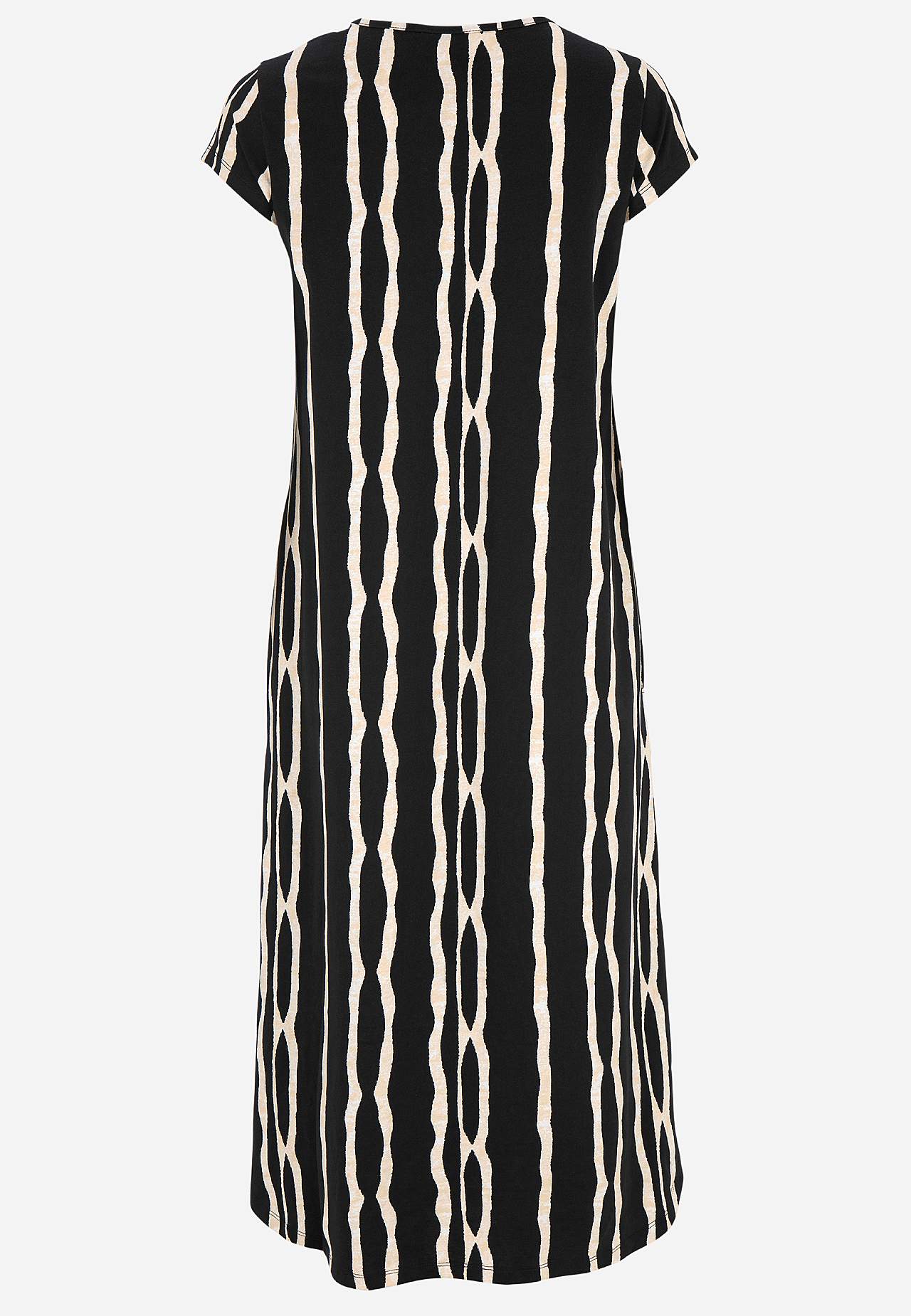 Vzorované žerzejové šaty s kapsami