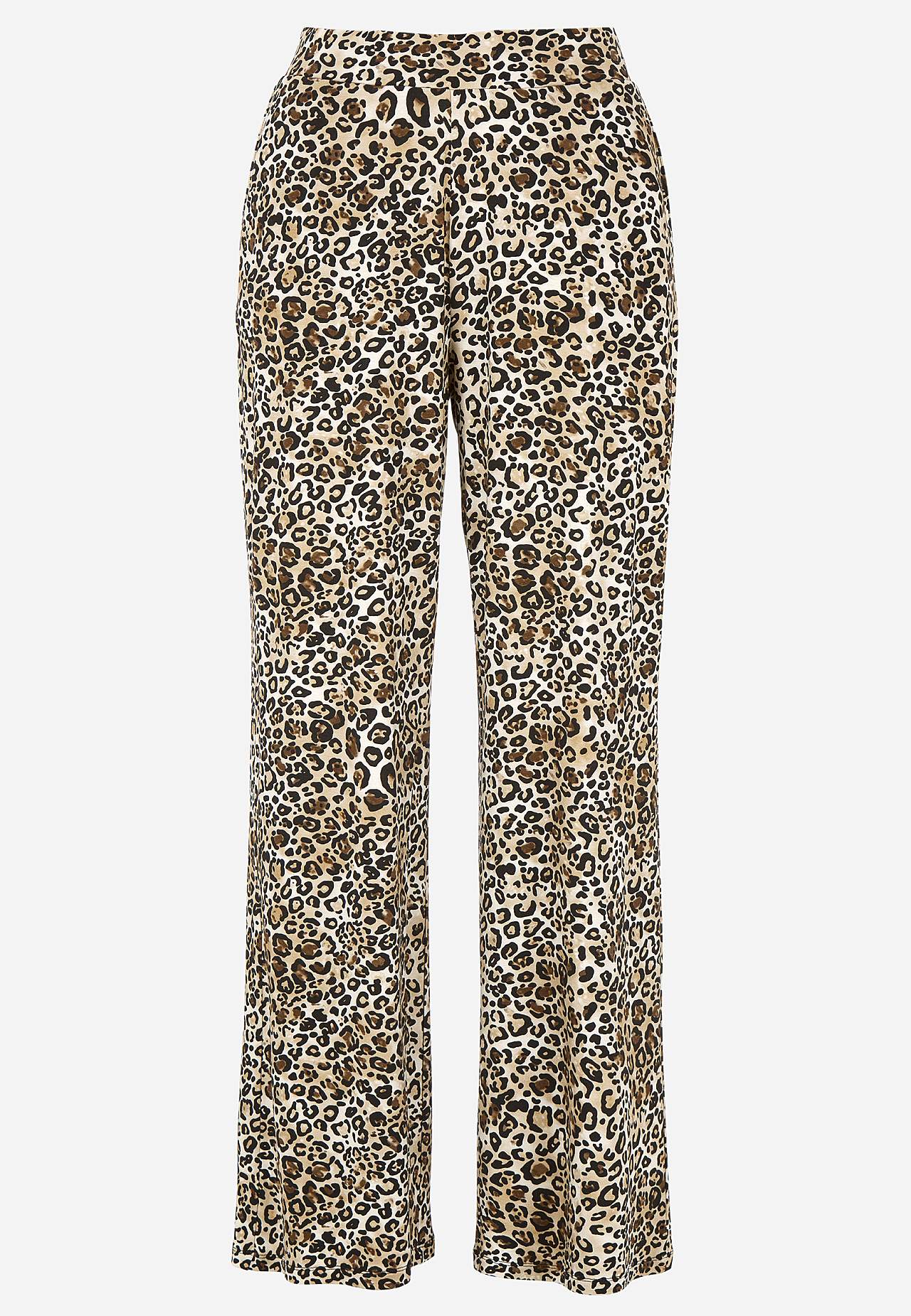 Leopardí žerzejové kalhoty