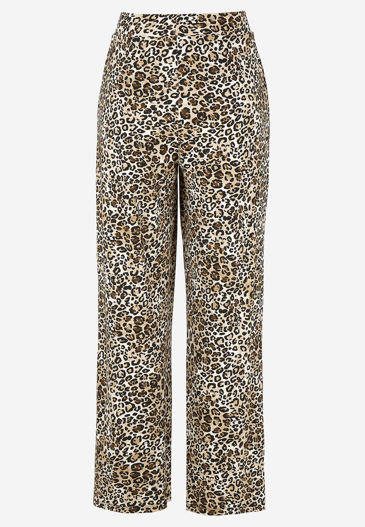 Leopardí žerzejové kalhoty