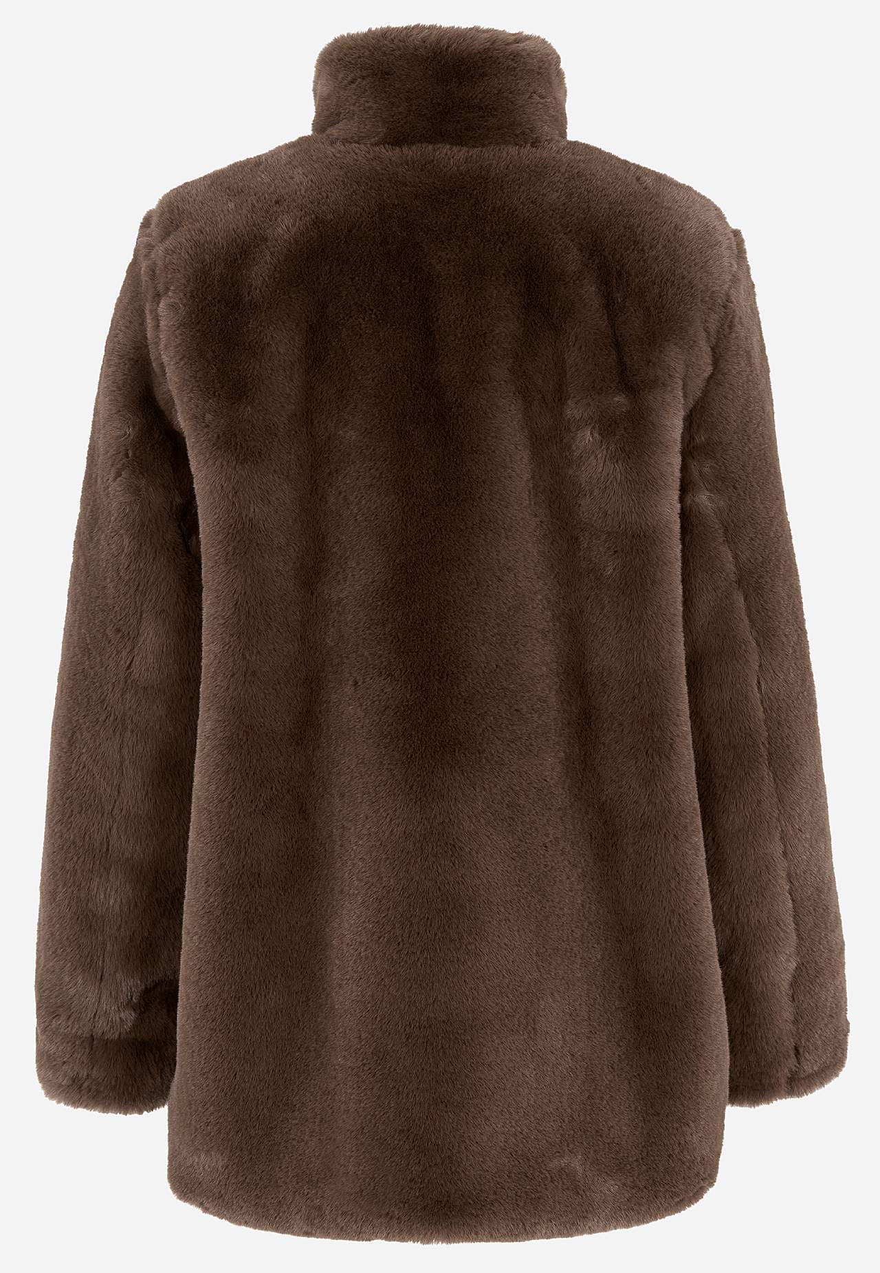 Kabát s měkkým imitací kožešiny