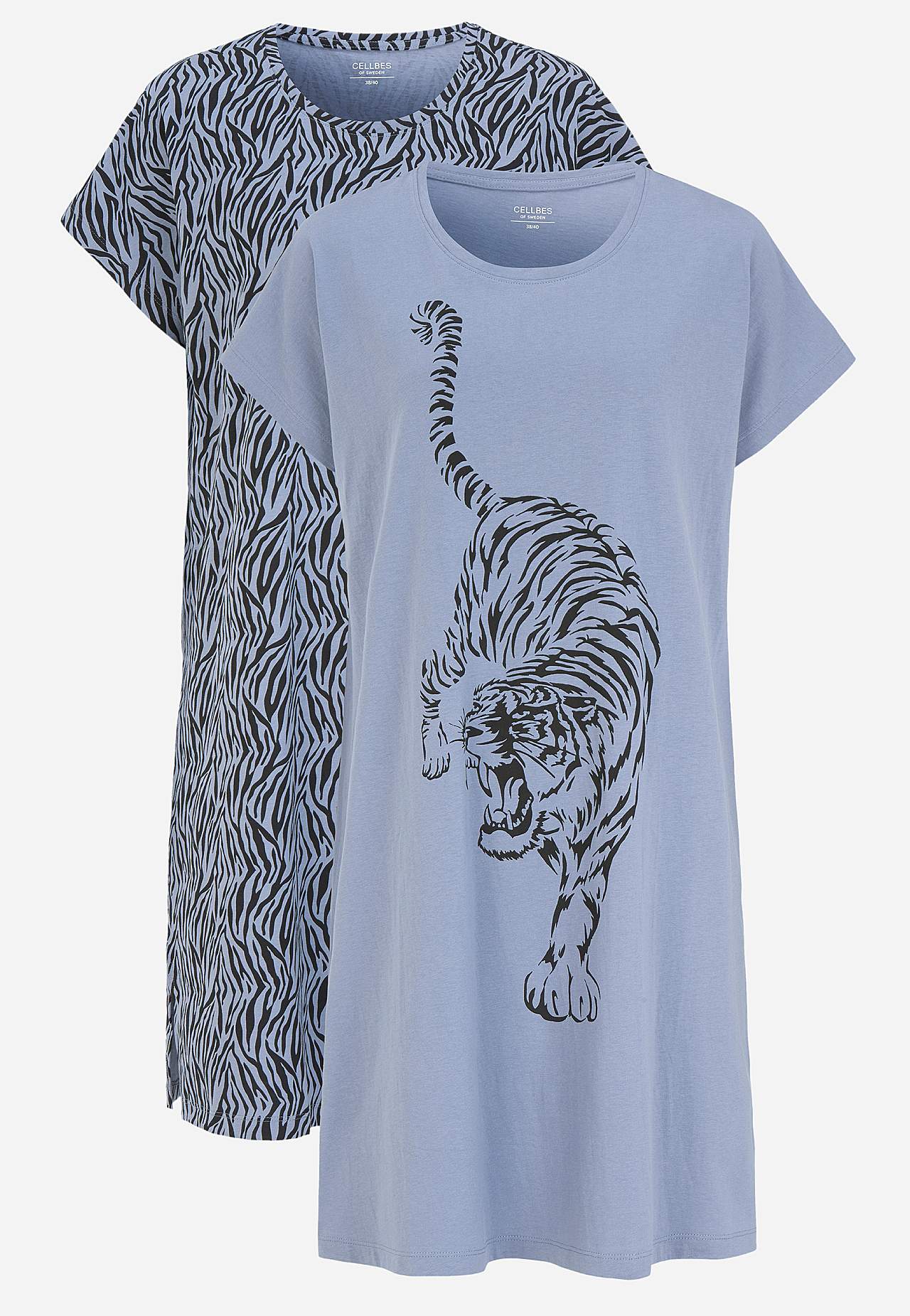 Vzorovaná noční košilka z bavlny 2 kusy