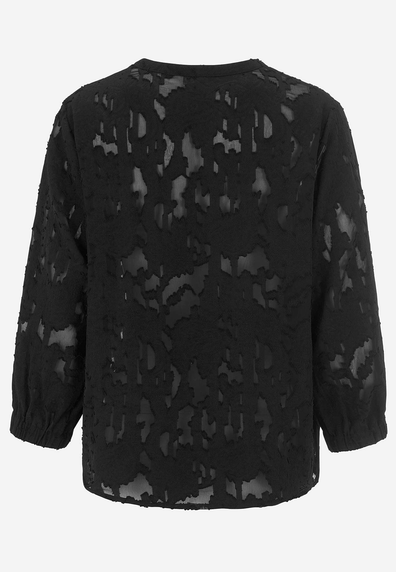 Žakárově tkaná a průsvitná blůza