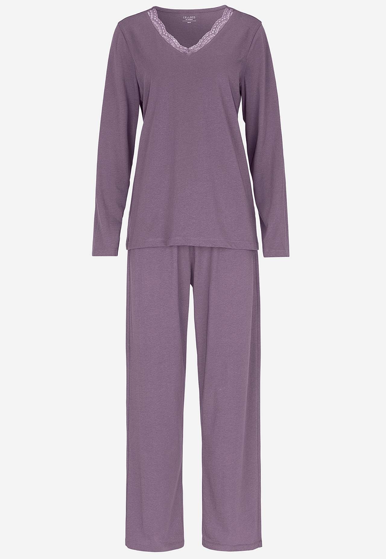 Pyžamo ze dvou částí s krajkovým okrajem
