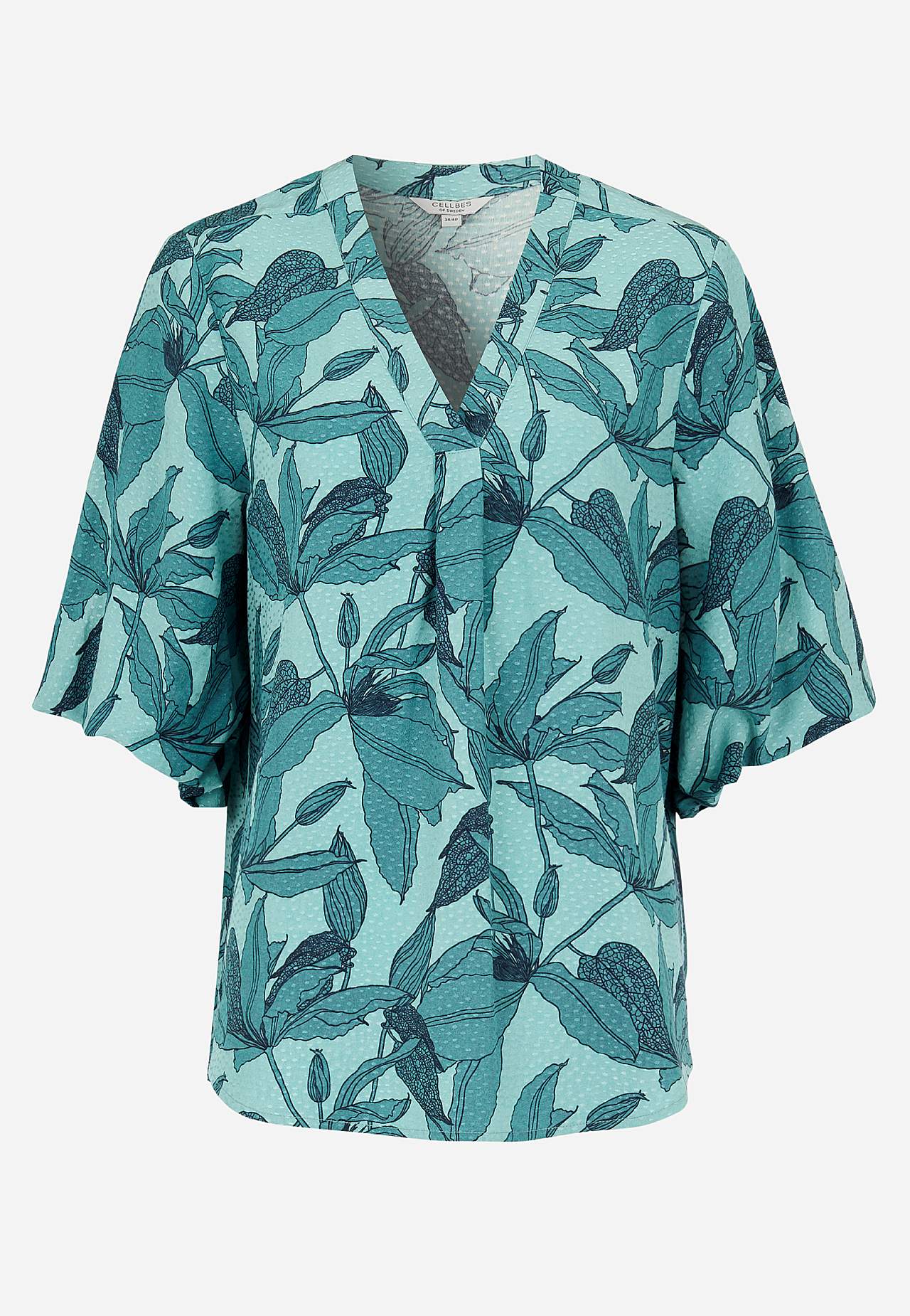 Tkaná blůza s balónovým rukávem