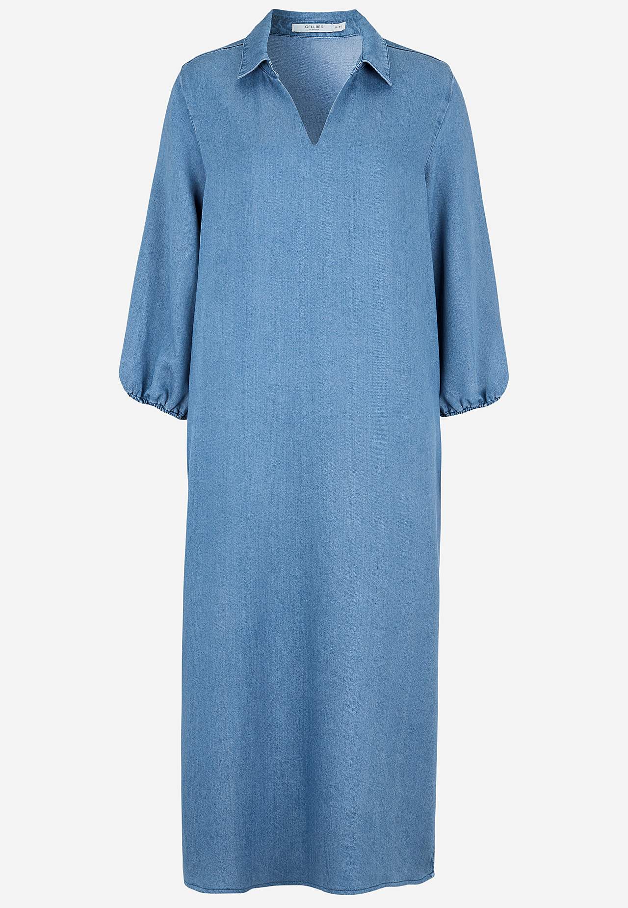 Ultraměkké Premium džínové šaty s límcem