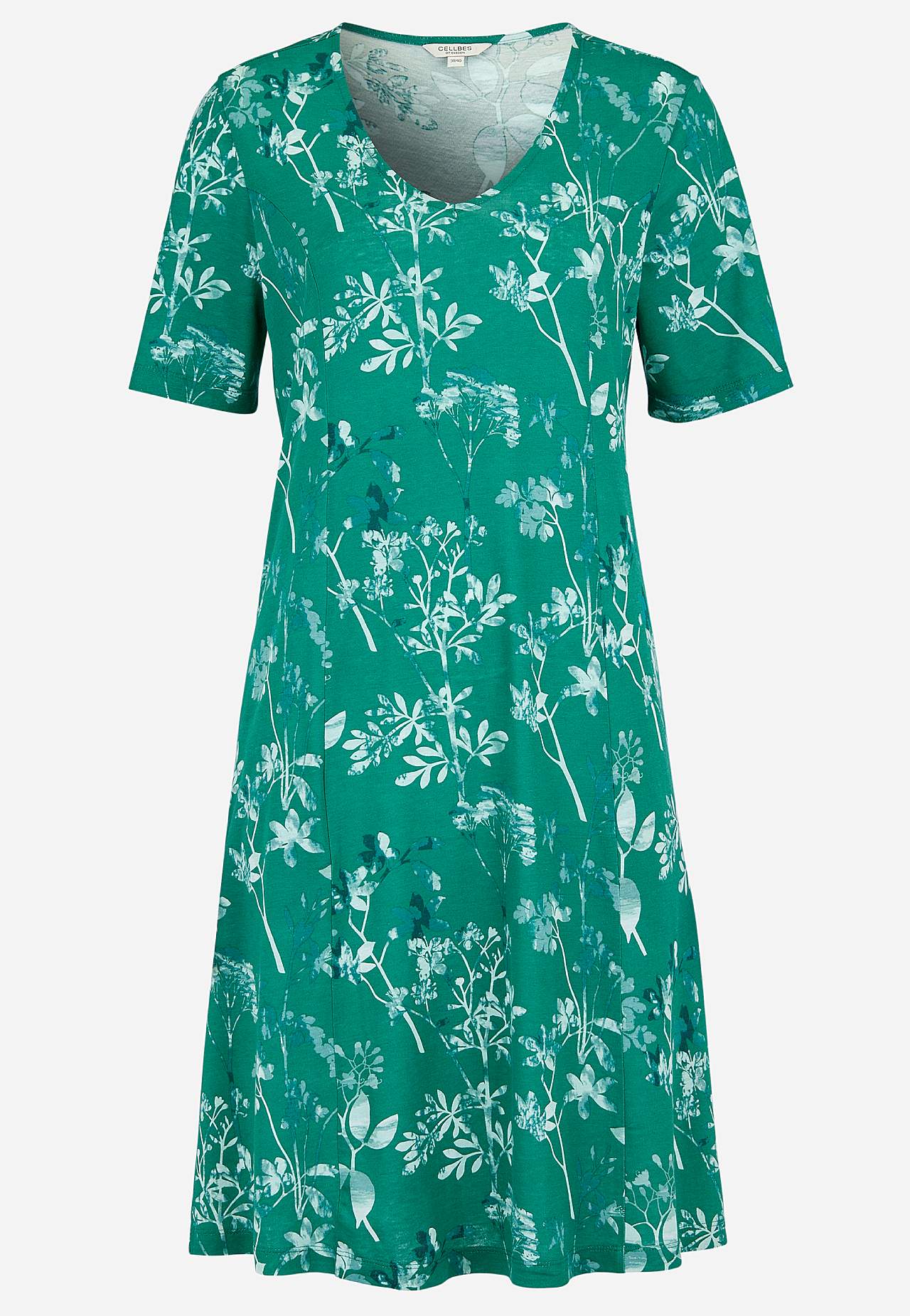 Vzorované žerzejové šaty s kapsami