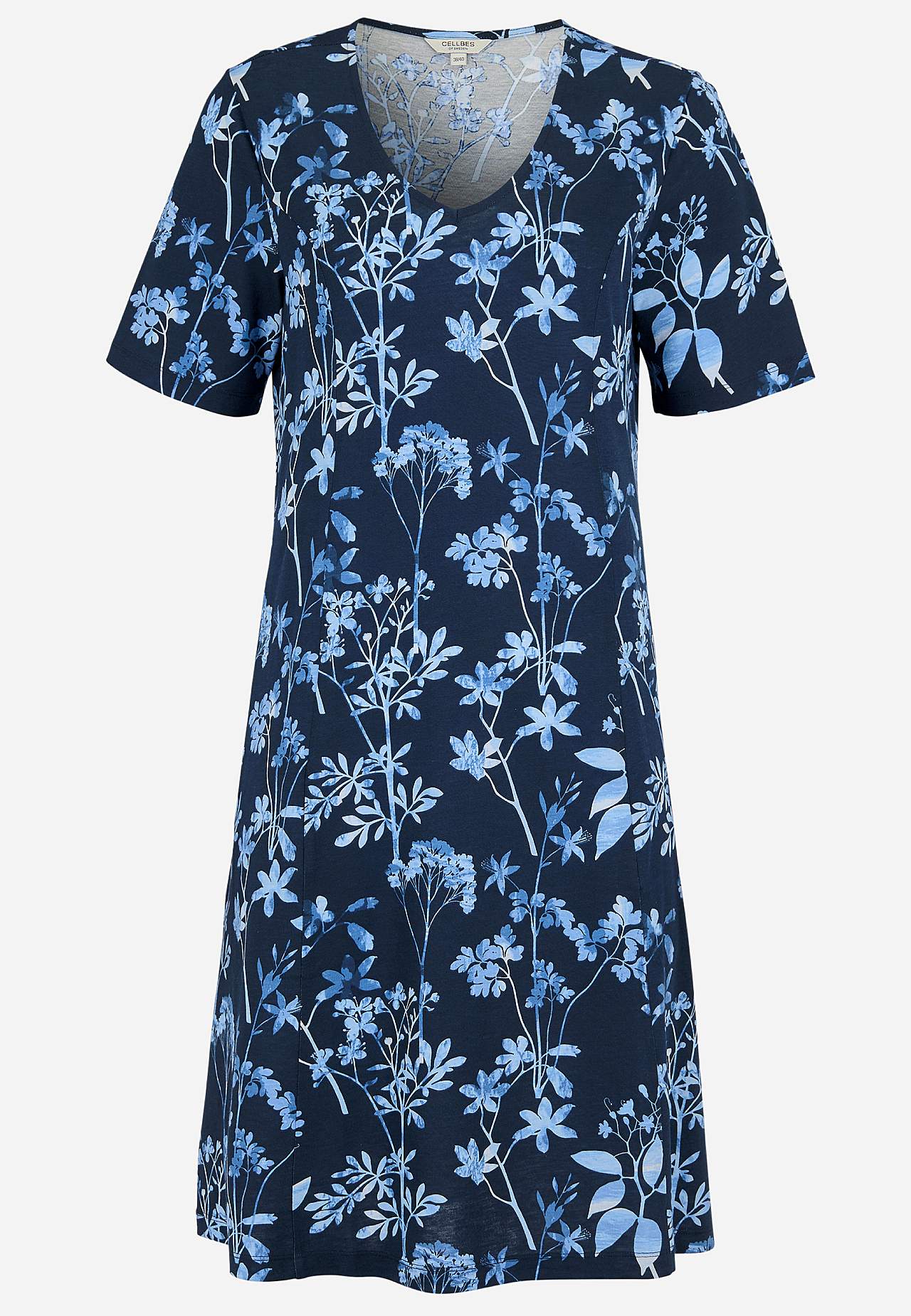 Vzorované žerzejové šaty s kapsami