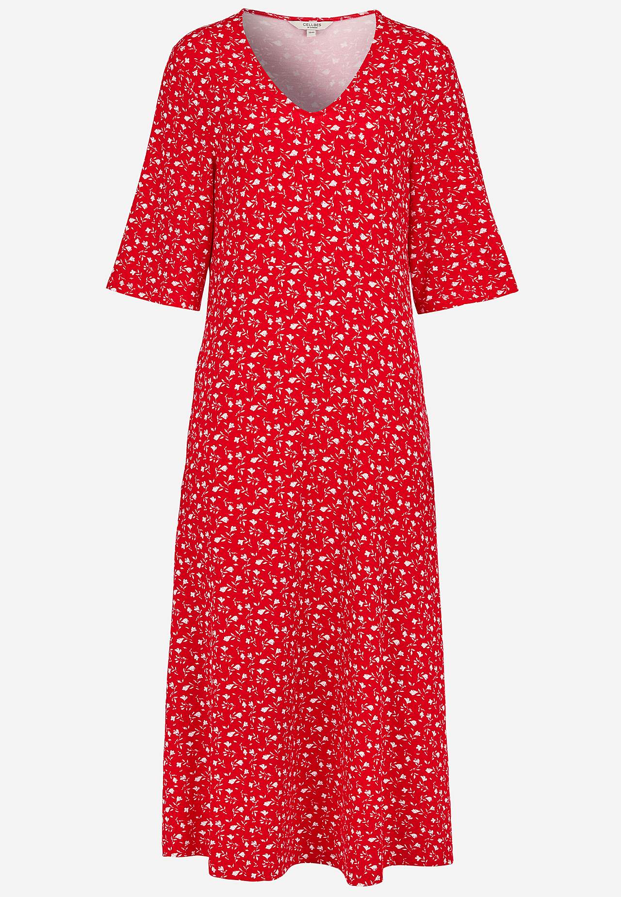 Žerzejové šaty s květinovým vzorem a kapsami