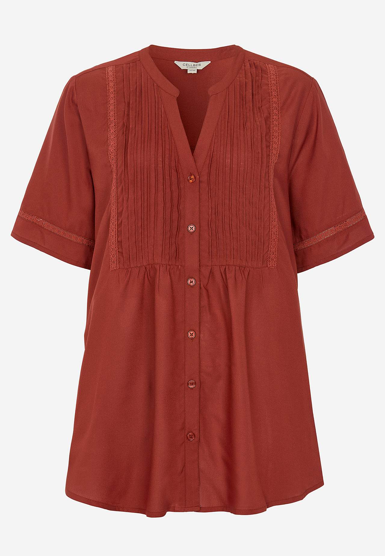 Tkaná tunika s krajkovými olemováními