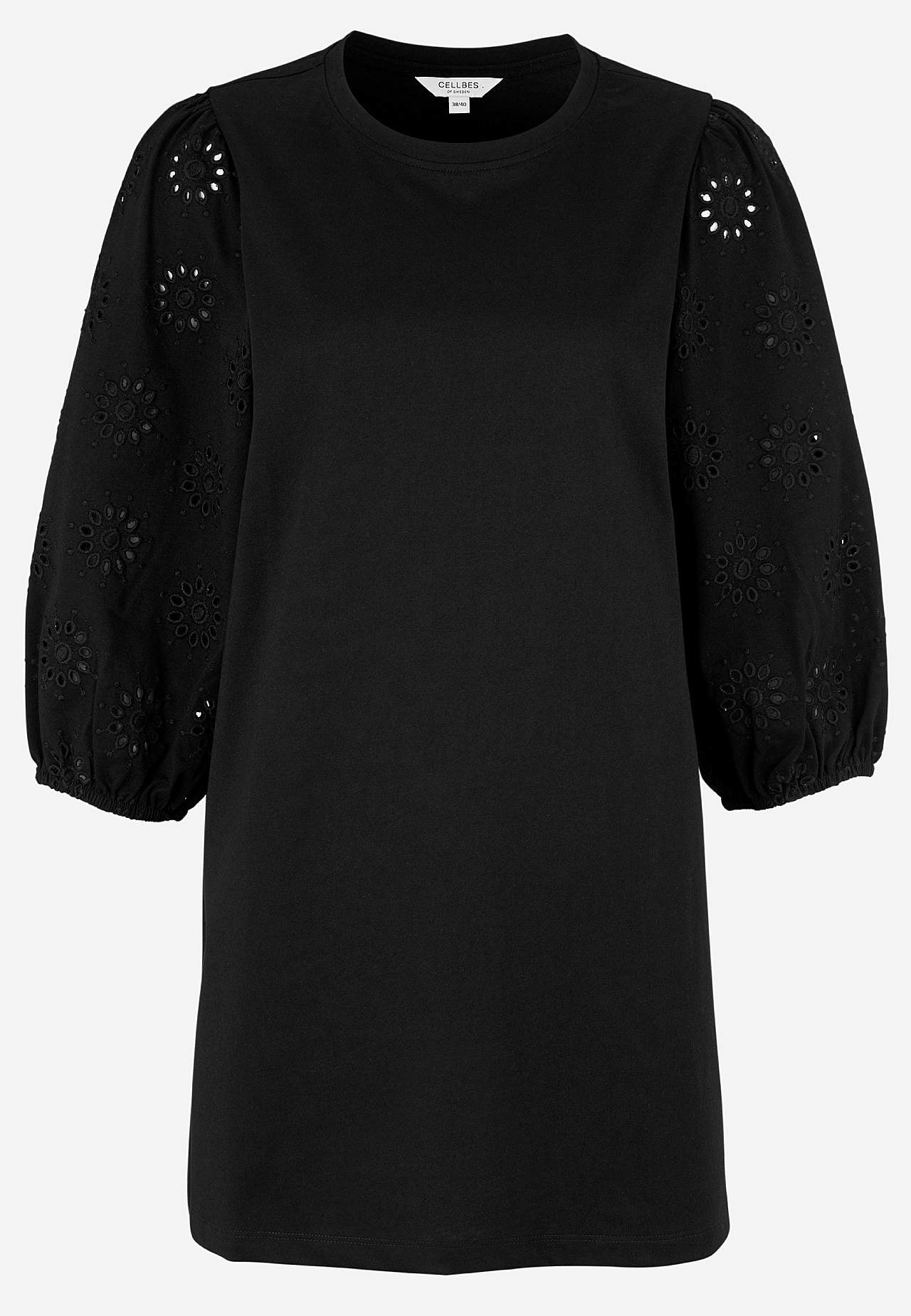 Žerzejová tunika s vyšívanými rukávy