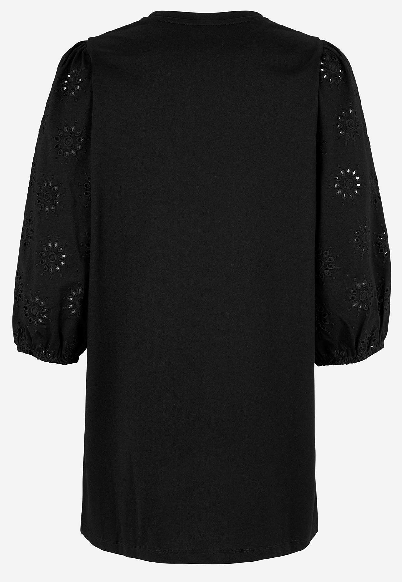 Žerzejová tunika s vyšívanými rukávy